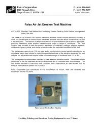 Falex Air Jet Erosion Test Machine - Falex Corporation