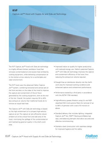 Capture Jet™ Hood with Supply Air and Side-Jet Technology - Halton