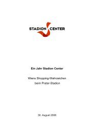 Ein Jahr Stadion Center Wiens Shopping-Wahrzeichen beim Prater ...
