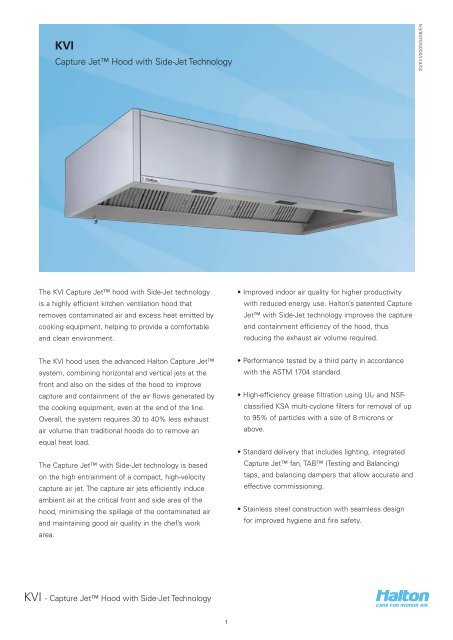 Capture Jet™ Hood with Side-Jet Technology - Halton