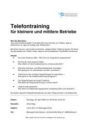 Telefontraining für kleinere und mittlere Betriebe