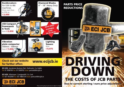 the costs of jcb paRts - ECI JCB