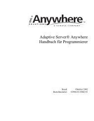 Adaptive Server® Anywhere Handbuch für Programmierer - Sybase