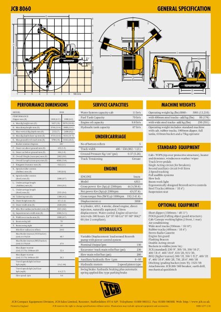 JCB 8060 MIDI EXCAVATOR - Exuma Plant Hire