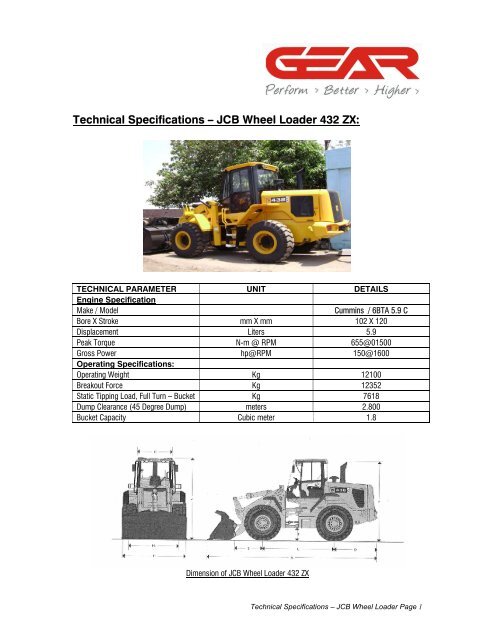 JCB Wheel Loader 432 ZX - Gear-india.com