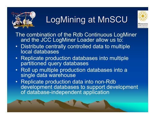 Rdb Continuous LogMiner and the JCC LogMiner Loader - Oracle