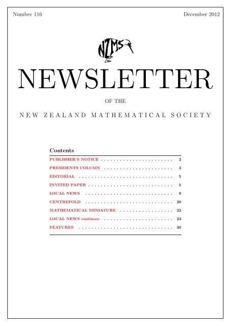 116: December - New Zealand Mathematical Society