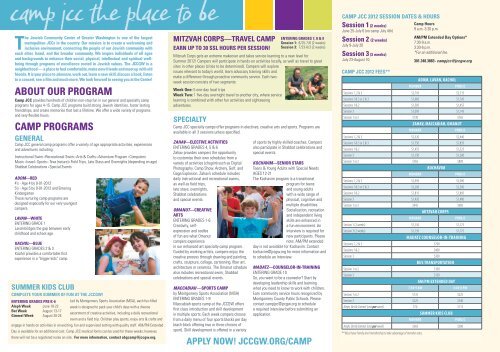 Camp JCC is The Place - Jewish Community Center of Greater ...