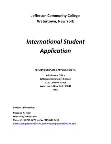 International Student Application - Jefferson Community College