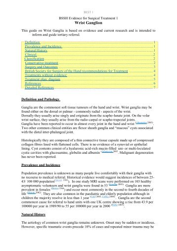 Wrist ganglion cyst - The British Society for Surgery of the Hand