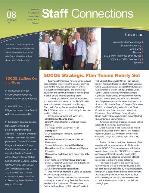 Staff Connections - San Diego County Office of Education