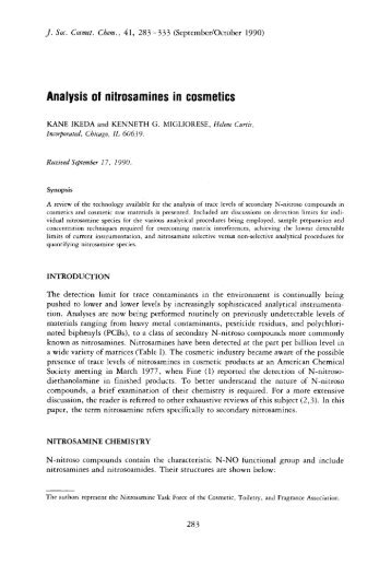 Analysis of nitrosamines in cosmetics - Journal of Cosmetic Science ...