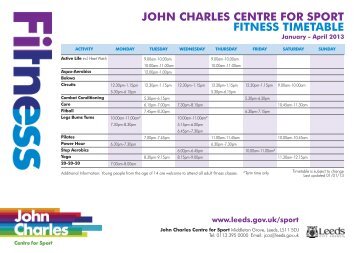 JCCS Class and Swim Timetable