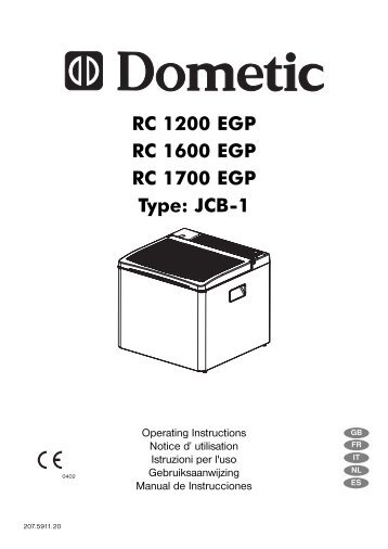 RC 1200 EGP RC 1600 EGP RC 1700 EGP Type: JCB-1