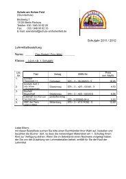 Schuljahr 2011 / 2012 Lehrmittelbestellung - Schule am Hohen Feld