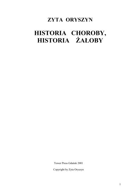 zyta oryszyn historia choroby, historia żałoby