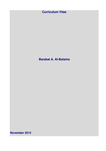 Curriculum Vitae Barakat A. Al-Bataina - ctaps