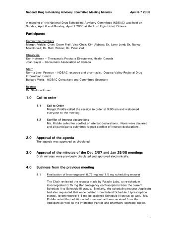 NDSAC Meeting Minutes - April 6-7, 2008 - NAPRA
