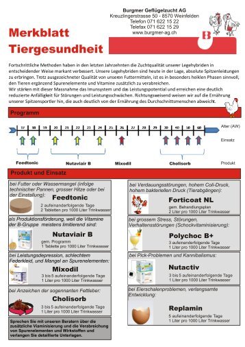 Merkblatt Tiergesundheit Nutactiv Forticoat NL Feedtonic Replamin