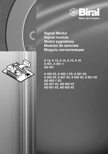 Signal-Modul Signal module Moduł sygnałowy Modulul de ... - Biral