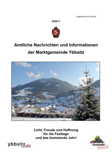 Amtliche Nachrichten Ausgabe 6/2011 - Marktgemeinde Ybbsitz