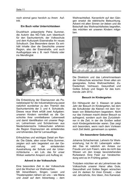 Amtliche Nachrichten Ausgabe 6/2011 - Marktgemeinde Ybbsitz