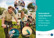 Folder zum Nationalpark-Camp Meierhof Abenteuer – Wissen – Natur