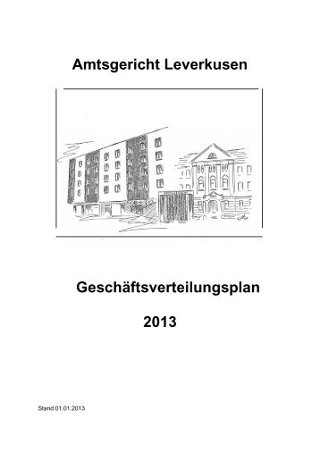 Amtsgericht Leverkusen Geschäftsverteilungsplan 2013