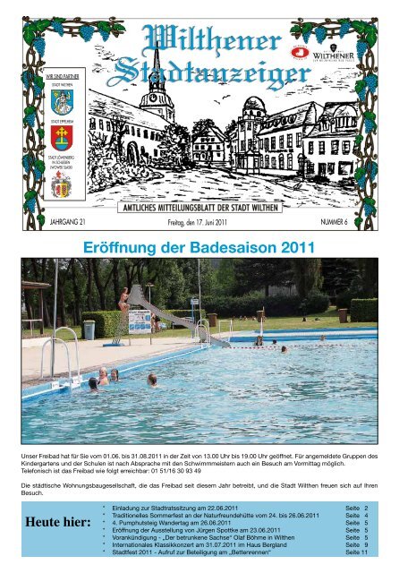 Eröffnung der Badesaison 2011 - Stadt Wilthen