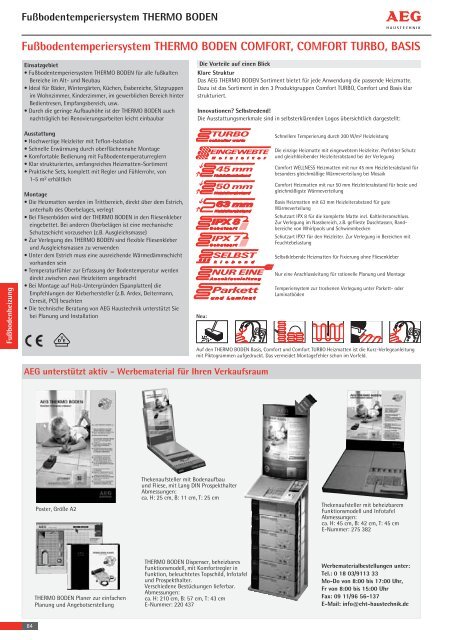 Elektro-Fußbodenheizung - AEG Haustechnik