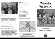 Faltblatt Wohnheim Wennerstorf  - Freilichtmuseum am Kiekeberg