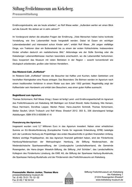 Pressemitteilung zum Agrarium als PDF - Freilichtmuseum am ...