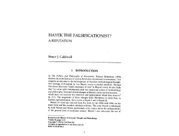 Hayek the Falsificationist? A Refutation - Duke University - Economics