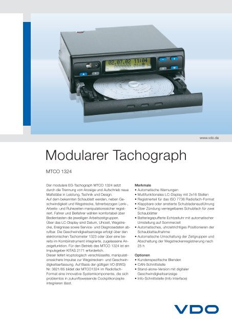 Modularer Tachograph - VDO