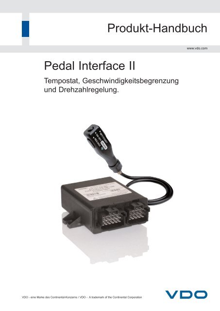 Pedal Interface II Produkt-Handbuch - Kienzle Automotive GmbH