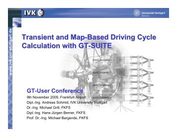 Transient and Map-Based Driving Cycle Calculation with GT-SUITE