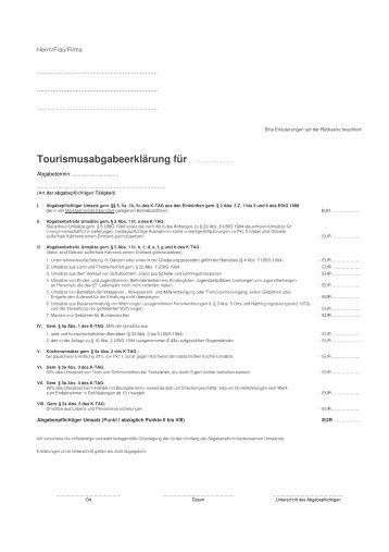 Abgabenerklärung - Tourismusabgabe (35 KB) - Marktgemeinde ...