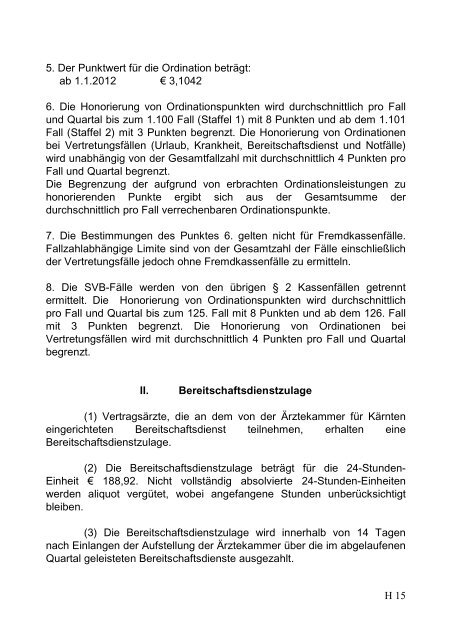 Honorarordnung 2012 - Kärntner Gebietskrankenkasse