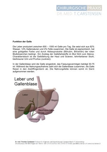 Funktion der Galle Die Leber produziert zwischen 600 – 1500 ml ...