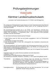 Prüfungsbestimmungen Violoncello Kärntner Landesmusikschulwerk