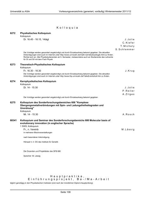 mathematisch-naturwissenschaftliche fakultät - koost - Universität zu ...