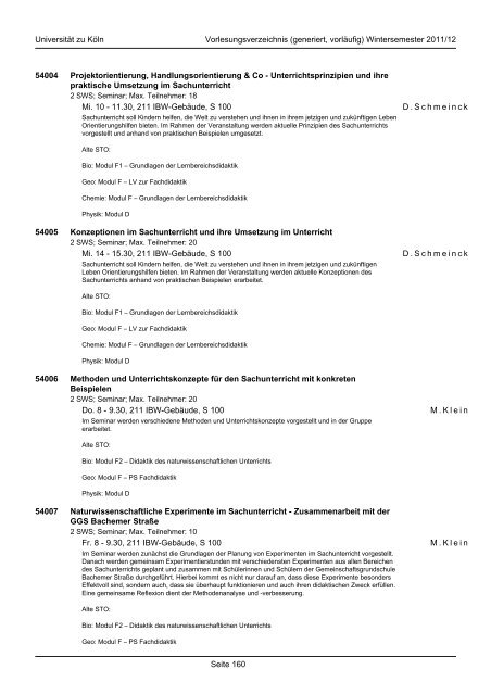 mathematisch-naturwissenschaftliche fakultät - koost - Universität zu ...