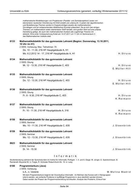 mathematisch-naturwissenschaftliche fakultät - koost - Universität zu ...