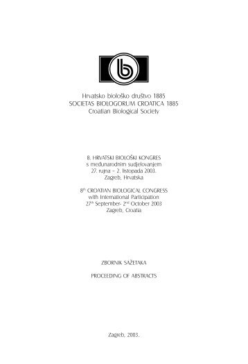 Zbornik sažetaka / Proceeding of abstracts (PDF, 3 MB - Hrvatsko ...