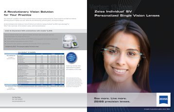 Eye care professional sell sheet - Carl Zeiss Vision