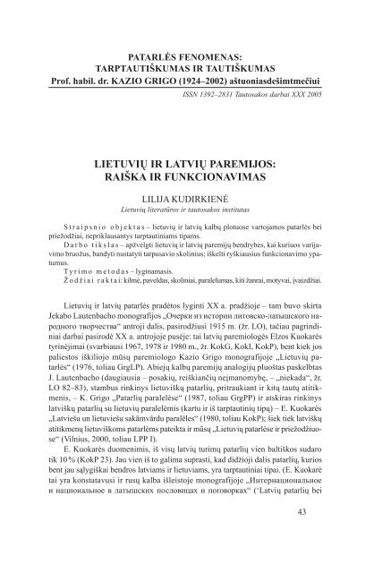 05 Kudirkienes.pdf - Lietuvių literatūros ir tautosakos institutas