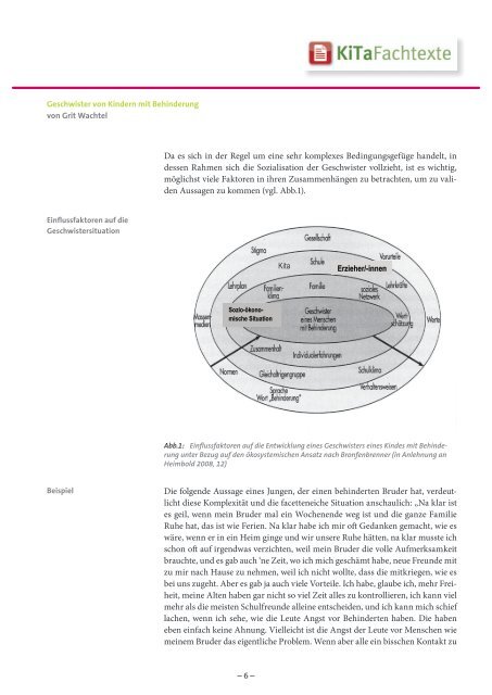 Geschwister von Kindern mit Behinderung - KiTa Fachtexte