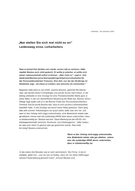 Schwarzbuch Leiharbeit - Antileiharbeits-Initiative Düsseldorf