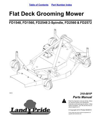 Flat Deck Grooming Mower FD1548, FD1560, FD2548 ... - Land Pride