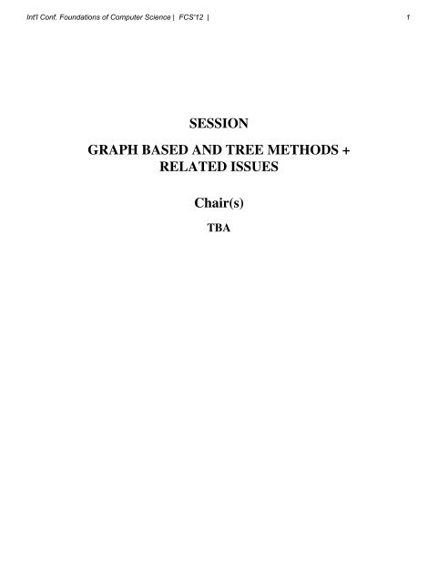 SESSION GRAPH BASED AND TREE METHODS + RELATED ...